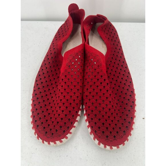 ILSE JACOBSEN Tulip Slip-On Shoes EU 40 (US 9.5-10) Red Perforated Travel Flats - Picture 10 of 12